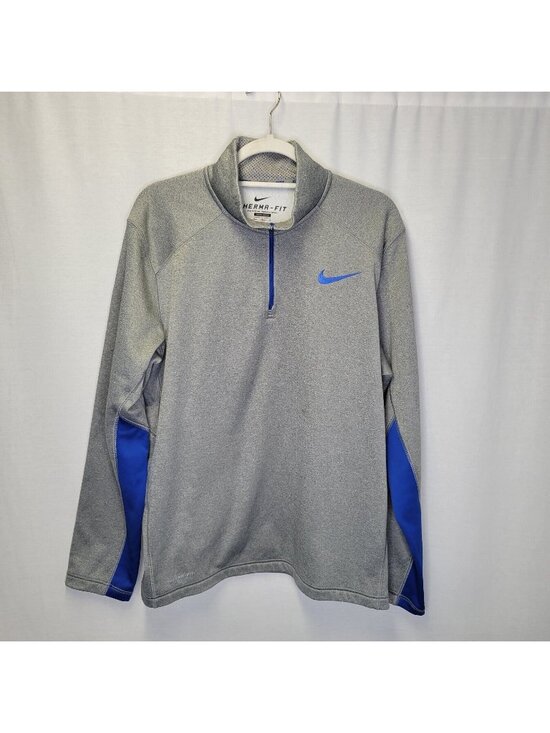 Nike Other - Nike Therma Fit Men's Large Pullover 1/2 Zip Gray Blue